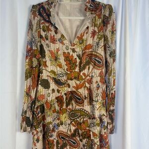 Marie Oliver Multicolor Paisley Long Sleeve Dress